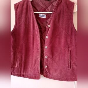 Erica & Company Women's Vest Button Down Red Size XL